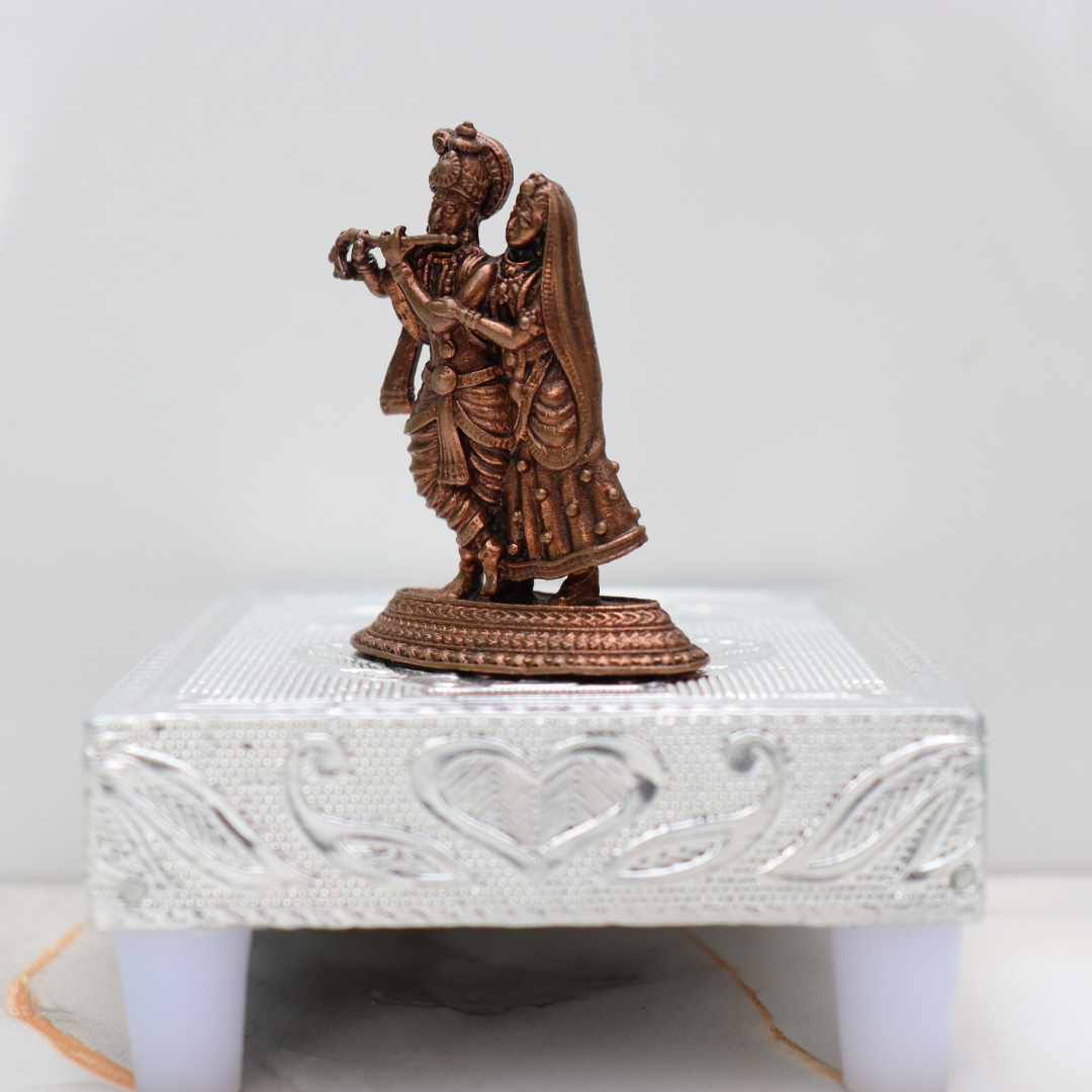 Handcraft RadhaKrishna Idol in Pure Copper