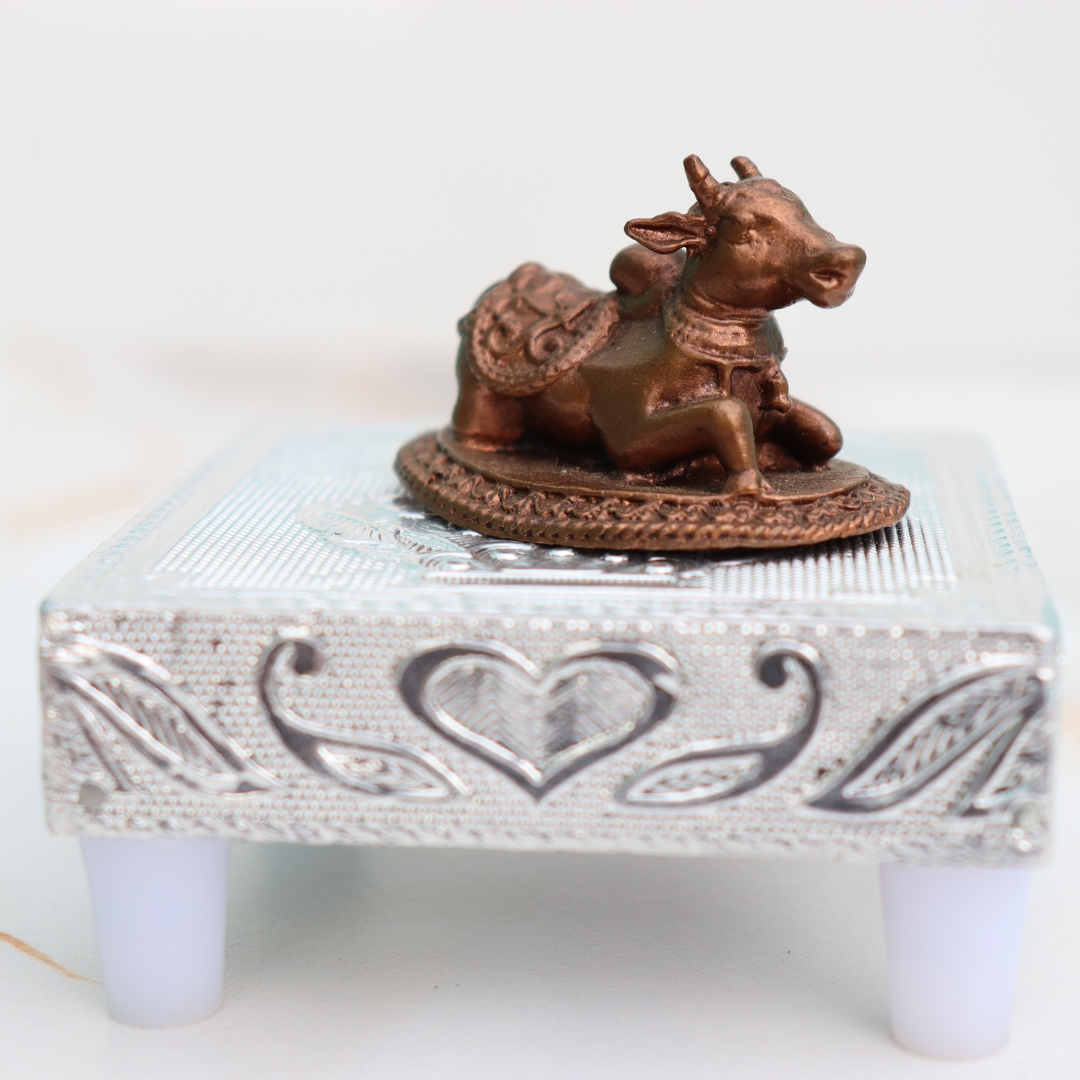 Handcrafted Pure Copper Nandi Idol