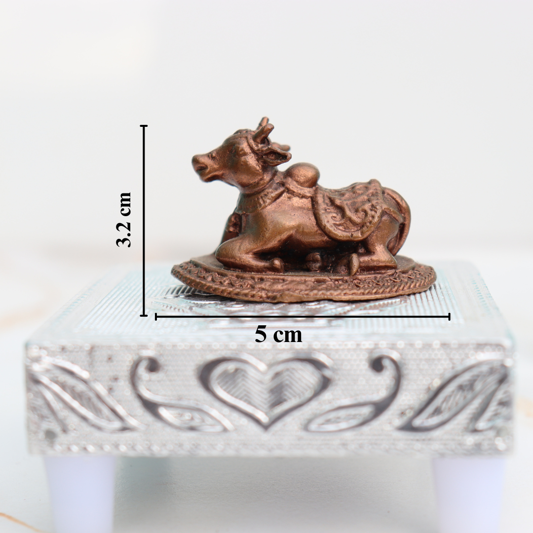 Handcrafted Pure Copper Nandi Idol