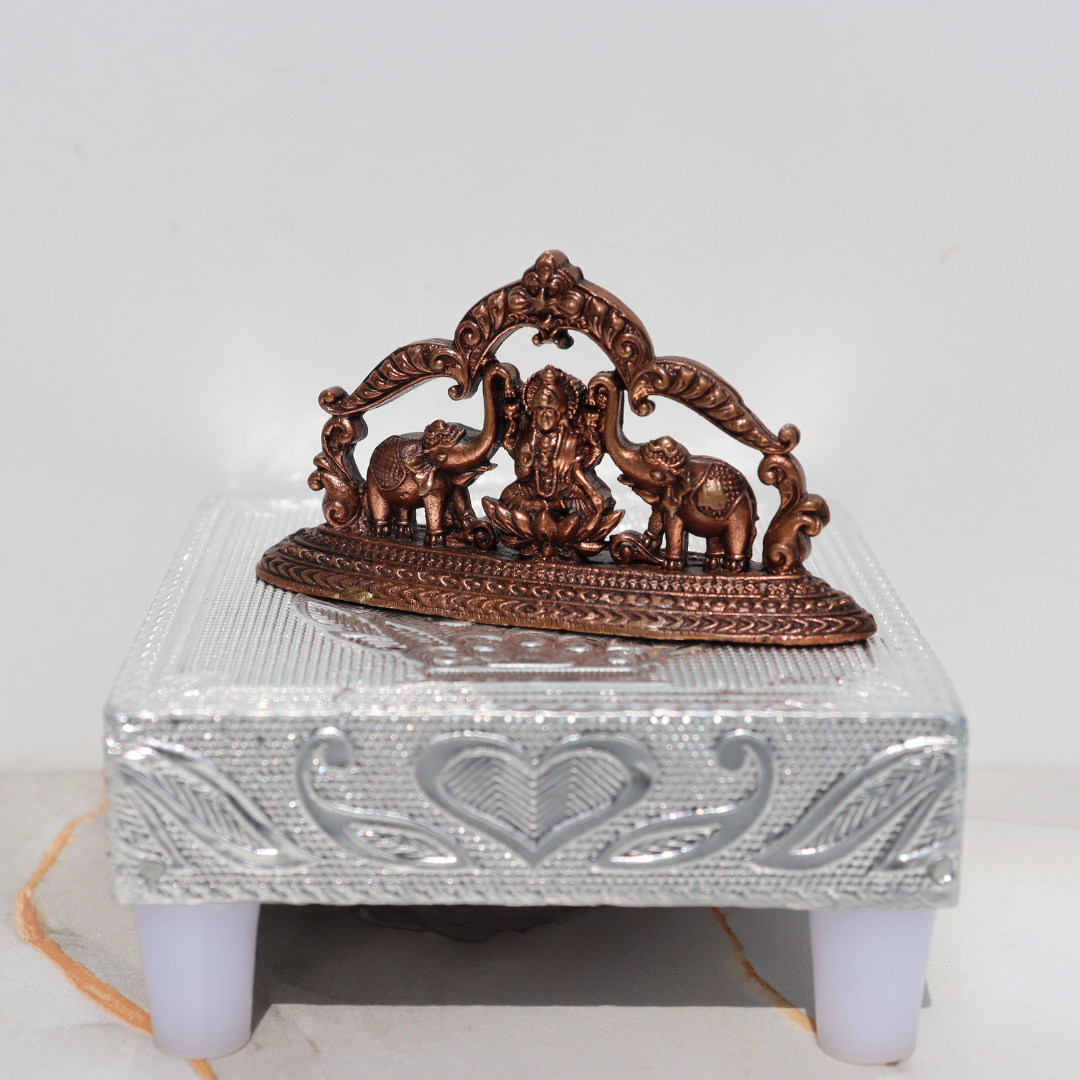 Gajalakshmi Copper Idol (Lakshmi with Elephants)
