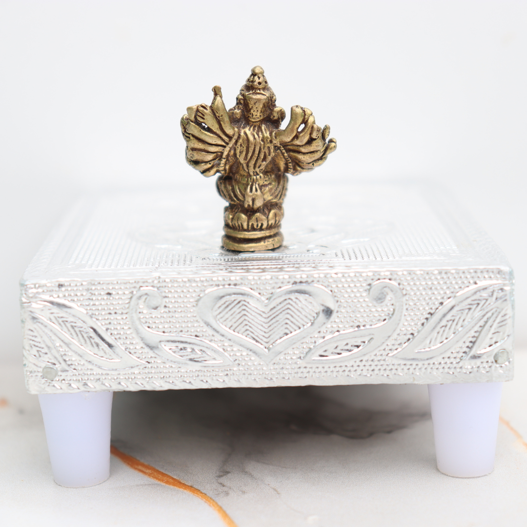 10-Armed Ganpati Miniature brass idol