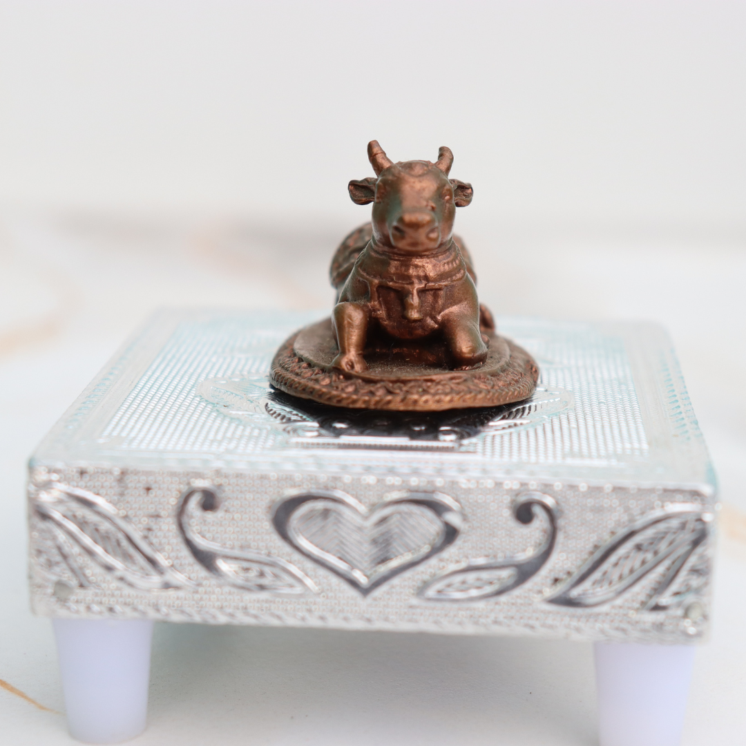 Handcrafted Pure Copper Nandi Idol