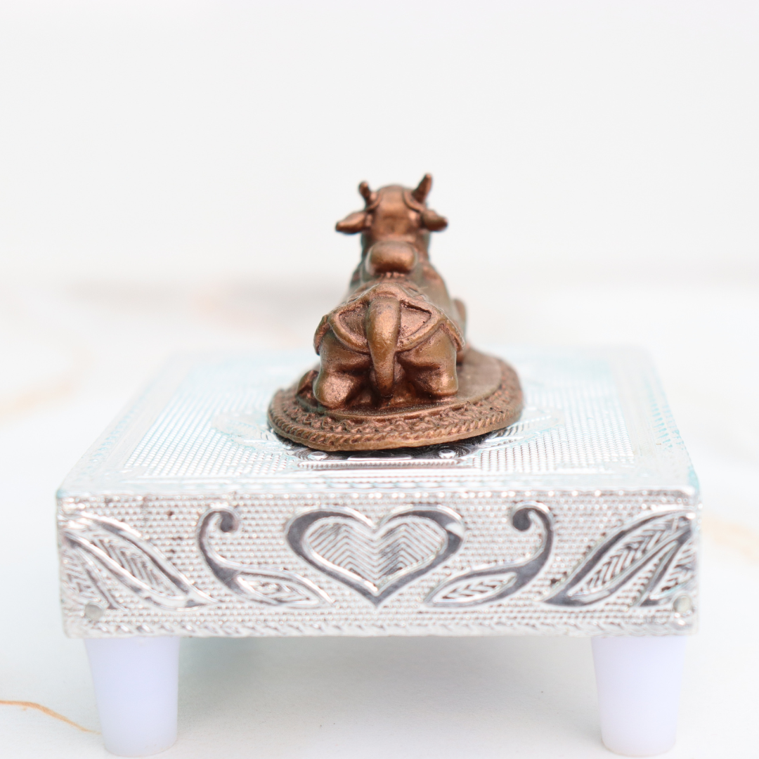 Handcrafted Pure Copper Nandi Idol