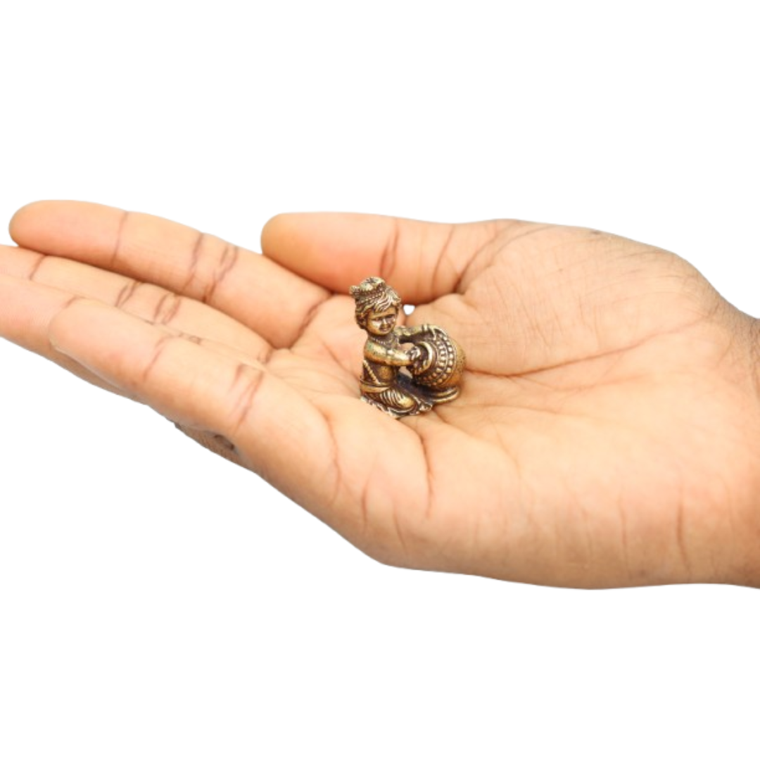 Brass Makhan Chor Krishna Idol