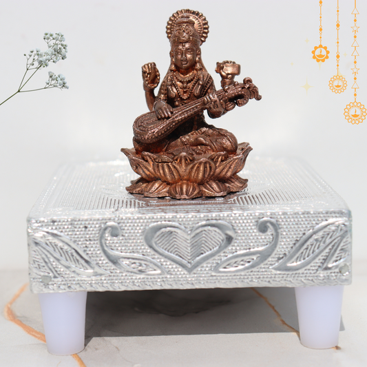 Handcrafted Copper Saraswati Devi Idol