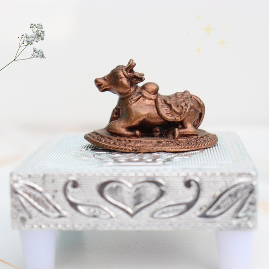 Handcrafted Pure Copper Nandi Idol