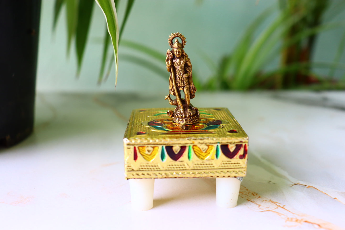 Miniature Brass Lord Murugan Idol